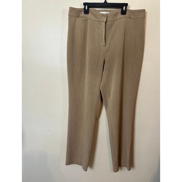 TALBOTS WOMEN'S SIZE 14 BEIGE PANTS Dress Pants Women High Rise Flare Slacks Tan - Picture 1 of 5
